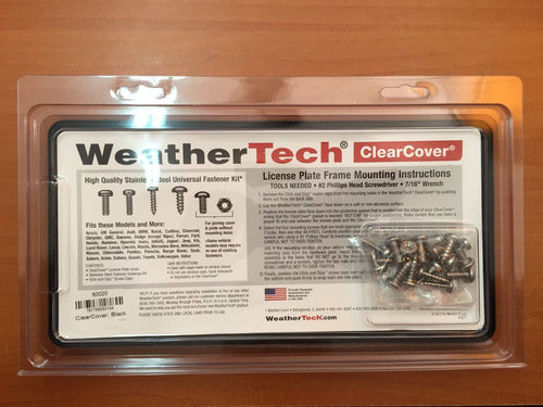 2 Portaplacas Weathertech Clearcover Marco Negro Mica Clara