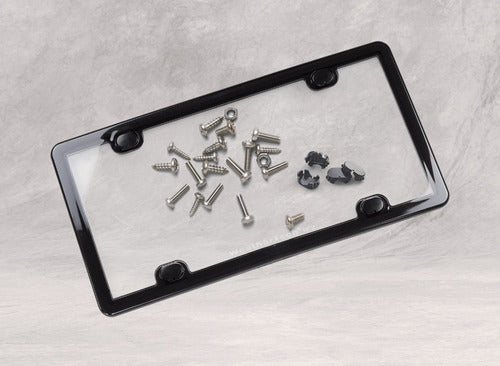 Portaplacas Weathertech Clearcover Marco Negro Mica Clara