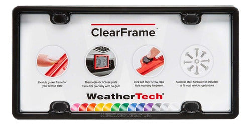 Portaplacas Weathertech Clearcover Marco Negro Sin Mica