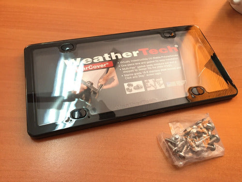 Portaplacas Weathertech Clearcover Marco Negro Mica Clara