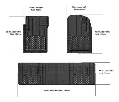 Weathertech Tapetes Universales 3 Filas + Cajuela